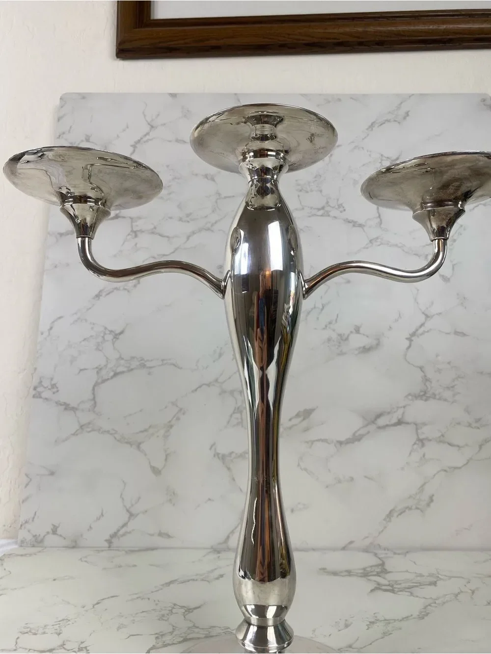 Pottery Barn Silver 3-Arm Metal Maxfeild Hotel Candelabra Silver Plated